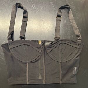 Whitefox black mesh corset top